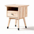 Wooden nightstand with one drawer and open storage shelf 40 x 40 x 45cm
