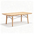 Wooden dining table with stainless steel legs 120 x 60 x 45cm natural finish