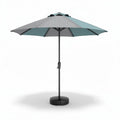 Patio umbrella 9 feet with tilt adjustment in teal and gray color