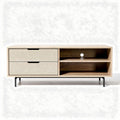 Wooden television stand with two drawers and open shelves 120 x 40 x 50cm