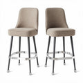 Bar stool set of two with fabric upholstery and metal legs 40 x 40 x 100cm