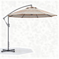 Cantilever patio umbrella with aluminum frame and beige canopy 200 x 300 x 250cm