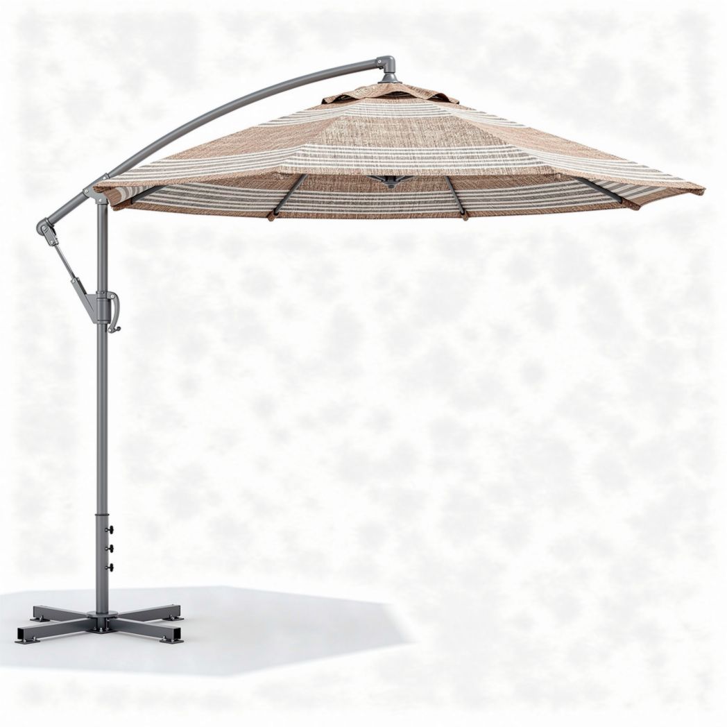 Cantilever patio umbrella with aluminum frame and beige canopy 200 x 300 x 250cm