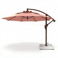 Cantilever patio umbrella with aluminum frame and sun-resistant fabric 300 x 300 x 250cm in orange and yellow