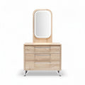 Wooden vanity table with mirror and three drawers 90 x 40 x 150cm